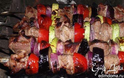 Рецепт Шашлык из свинины с овощами в луковом маринаде