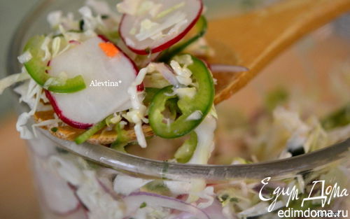 Рецепт Салат с капустой и редисом