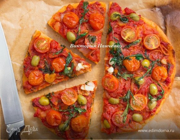 Пицца Маринара на томатном тесте