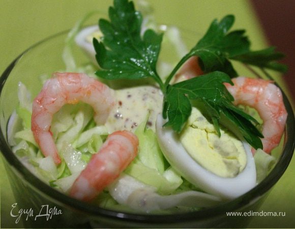 Салат с креветками и огурцом - рецепт с фото пошагово
