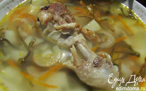 Рецепт Куриный суп с морской капустой