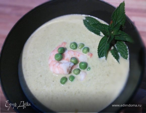 Крем-суп из свежего зеленого горошка