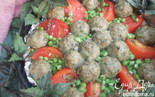 Рецепт Печеные овощи с мясными тефтелями