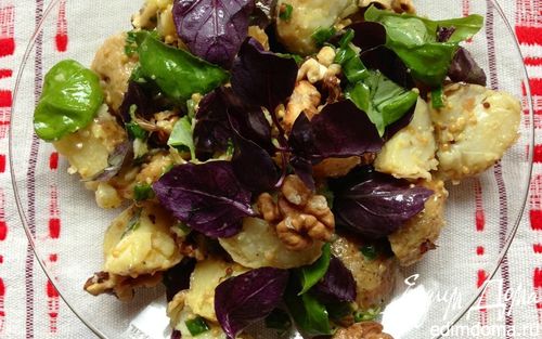 Рецепт Картофельный салат с грецким орехом и базиликом