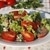 Летний салат с руколой, помидорами и сырной заправкой