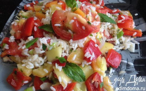 Рецепт Летний рисовый салат с овощами