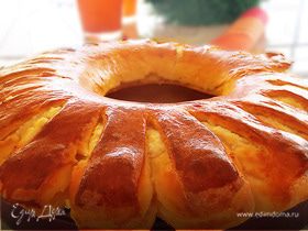 Пирог "Ромашка" с творожно-медовой начинкой