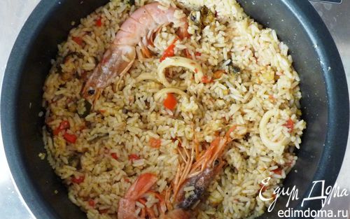 Рецепт Паэлья с морепродуктами в мультиварке