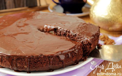 Рецепт Шоколадный пирог с грушами и орехами