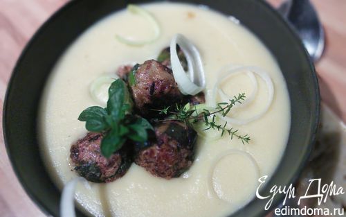 Рецепт Картофельный крем-суп с мясным шариками