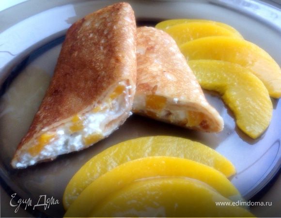 Блины с персиками, пошаговый рецепт с фото от автора gastronom