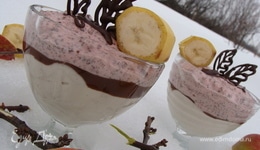 Творожный десерт "Клубника и банан"