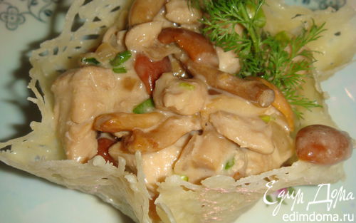 Рецепт Салат в корзинках из пармезана