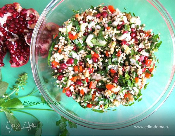 Овощной салат с зеленой гречкой, пошаговый рецепт с фото
