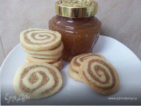 Печенье спиральки с грецкими орехами и корицей