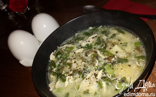Рецепт Куриный суп со шпинатом, щавелем и зеленью