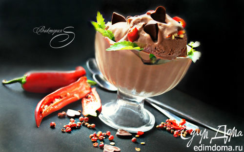 Рецепт Шоколадное мороженое c красным перцем