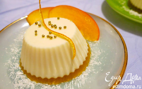 Рецепт Лимонная панна котта на апельсиновом желе