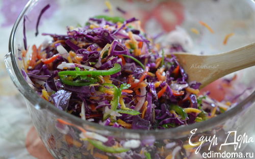Рецепт Салат с овощами и красной капустой