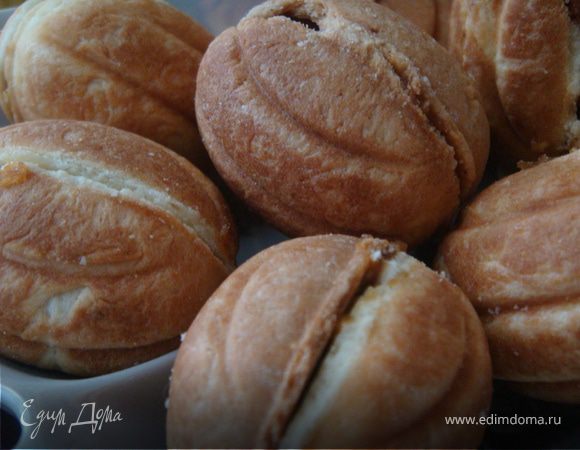Печенье «Орешки» с вареной сгущенкой прямиком из детства – пошаговый рецепт приготовления с фото