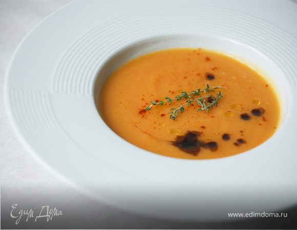 Ароматный чесночно-тыквенный крем-суп