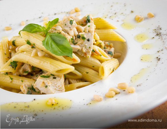 Step-by-step recipe with photos of Pasta with chicken and pesto - cook with Federici