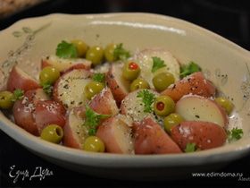 Картофель с базиликом и оливками