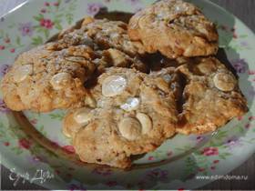 Ореховое печенье с белым шоколадом и кокосом