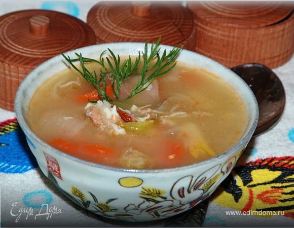 Рыбный суп с икрой мойвы