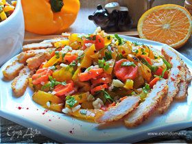 Морковный салат с курицей