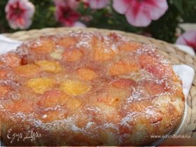 Пирог с абрикосами и карамелью