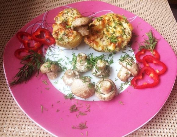 Картофель с грибами запеченный в духовке - калорийность, состав, описание - irhidey.ru