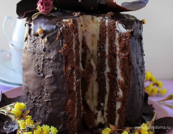 Шоколадный торт-рулет
