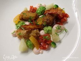 Салат с крабовым мясом в 3-х текстурах