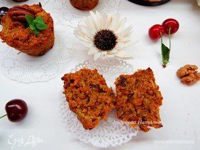 Морковно-овсяные кексы с грецкими орехами