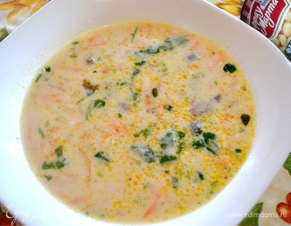 Рецепт: Фасолевый суп - с консервированной белой фасолью в томате