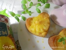 Порционный пирог-перевертыш с ананасом и корицей