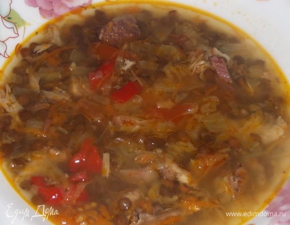 Овощной суп из чечевицы