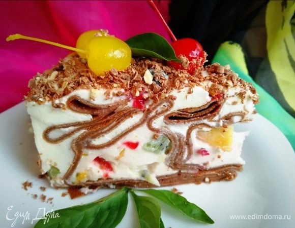 Блинный торт со сметаной и сгущёнкой: рецепт с фото