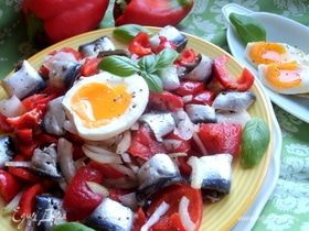 Салат из кильки с овощами