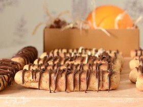 Творожно-медовое печенье с фундуком, апельсином и шоколадом