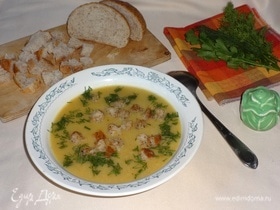 Овощной суп-пюре с чесночными сухариками