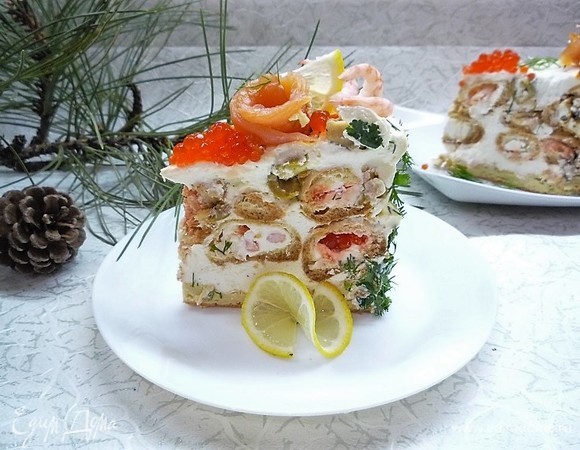 Торт закусочный «Заварной с морепродуктами»