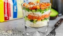 Суши-салат в стакане
