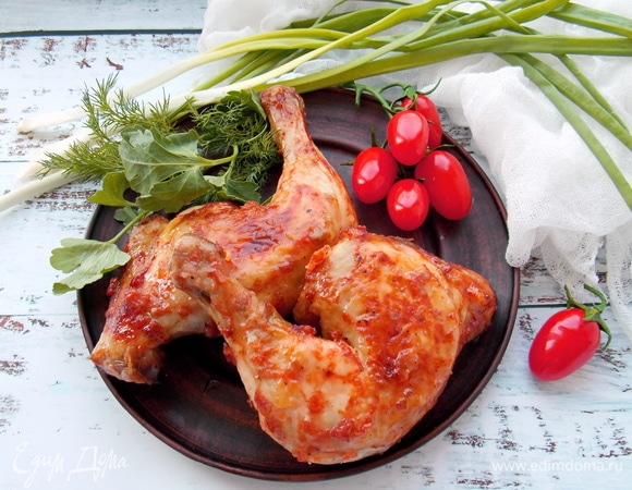 Рецепт куриных окорочков с рисом и овощами в духовке | Меню недели