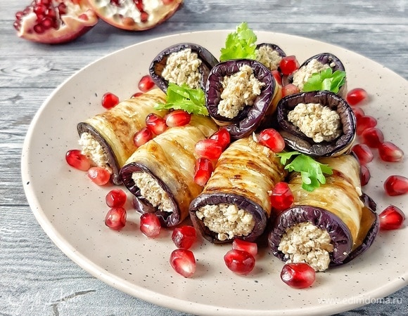 Рулеты из баклажанов с творожной начинкой рецепт – Греческая кухня: Закуски. «Еда»