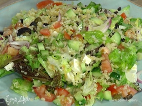 Овощной салат с булгуром и фетой