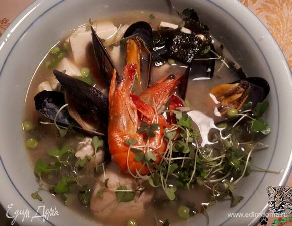 Суп из морепродуктов с рисом по-китайски
