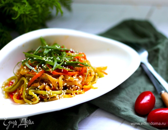 «Спагетти» из кабачков и моркови