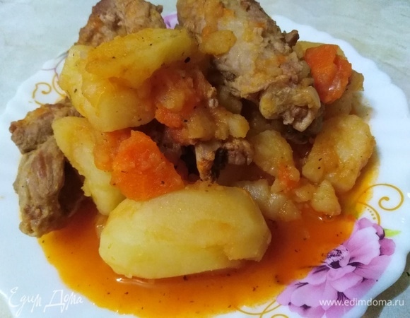 Картошка со свиными ребрышками, пошаговый рецепт на ккал, фото, ингредиенты - alla_33